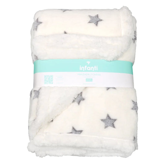 Frazada Cuna INFANTI con Estrellas Gris