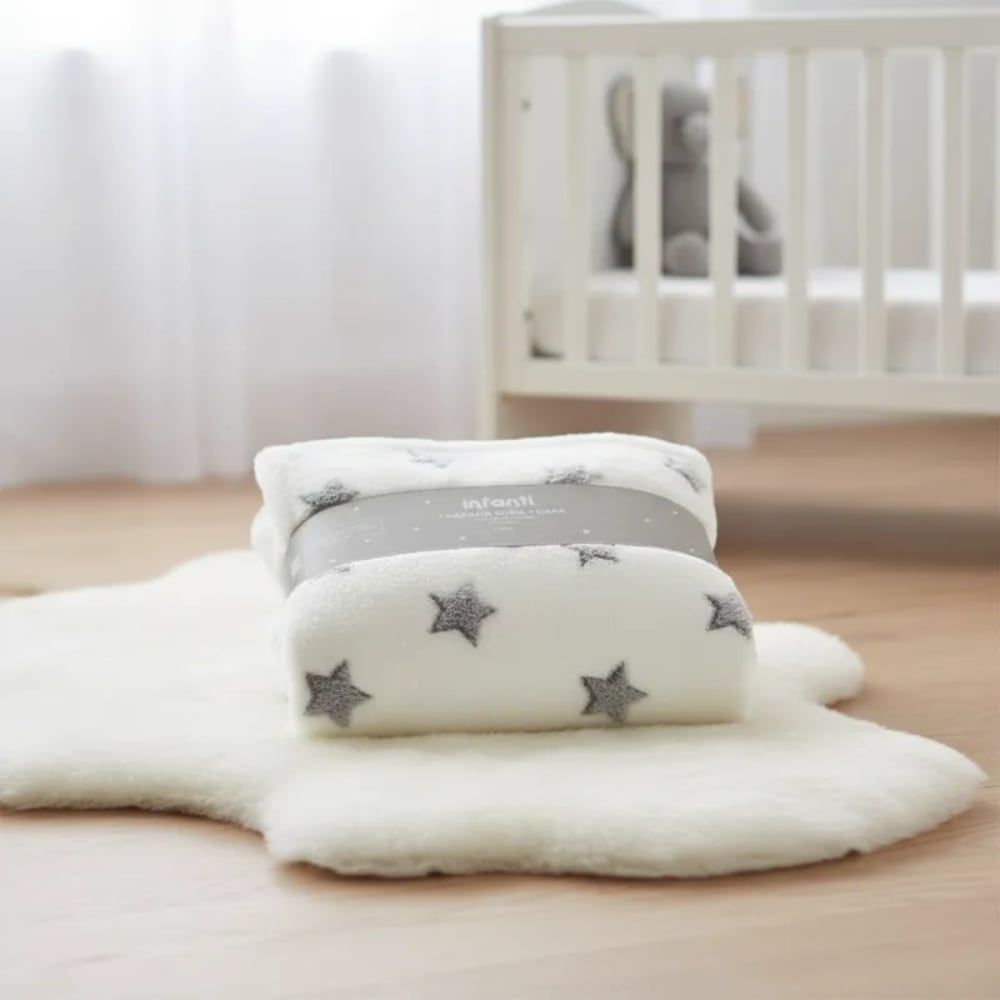 Frazada Cuna INFANTI con Estrellas Gris