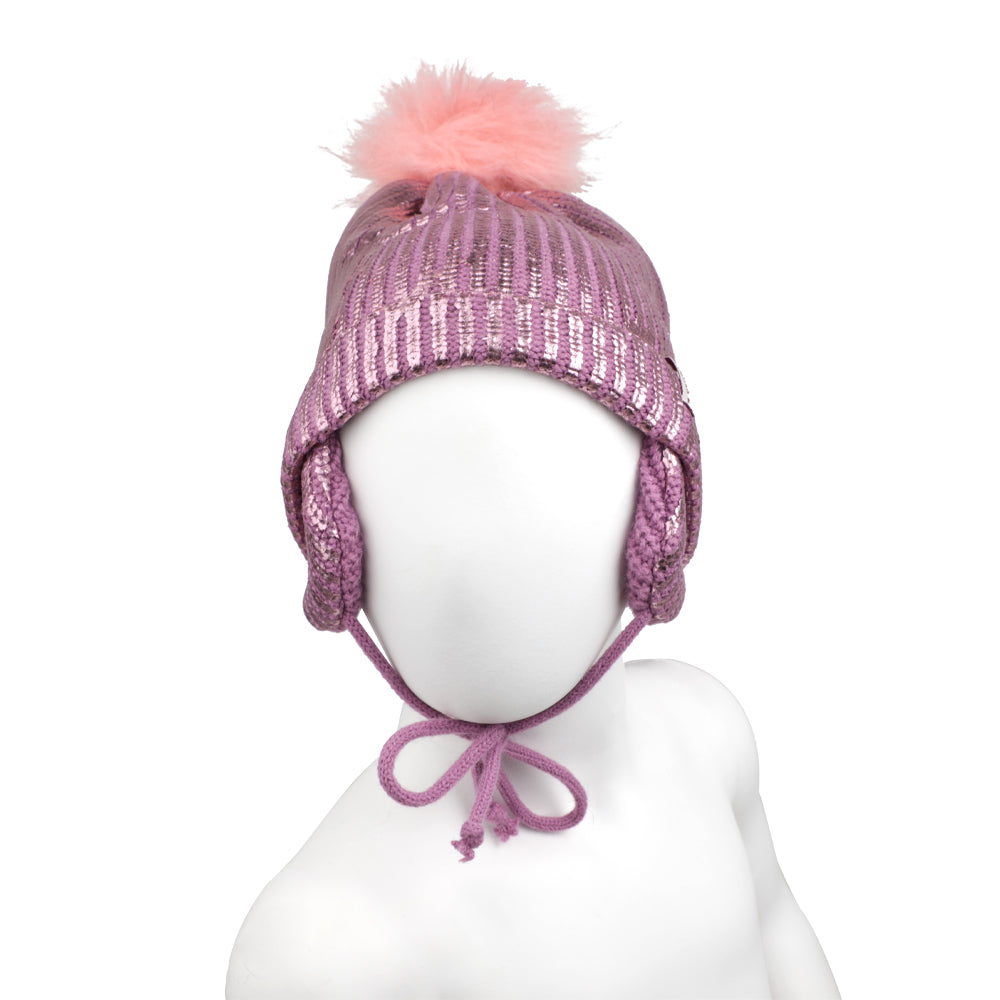 Gorro Pompón Orejitas INFANTI Talla 2-3 Años, Rosado