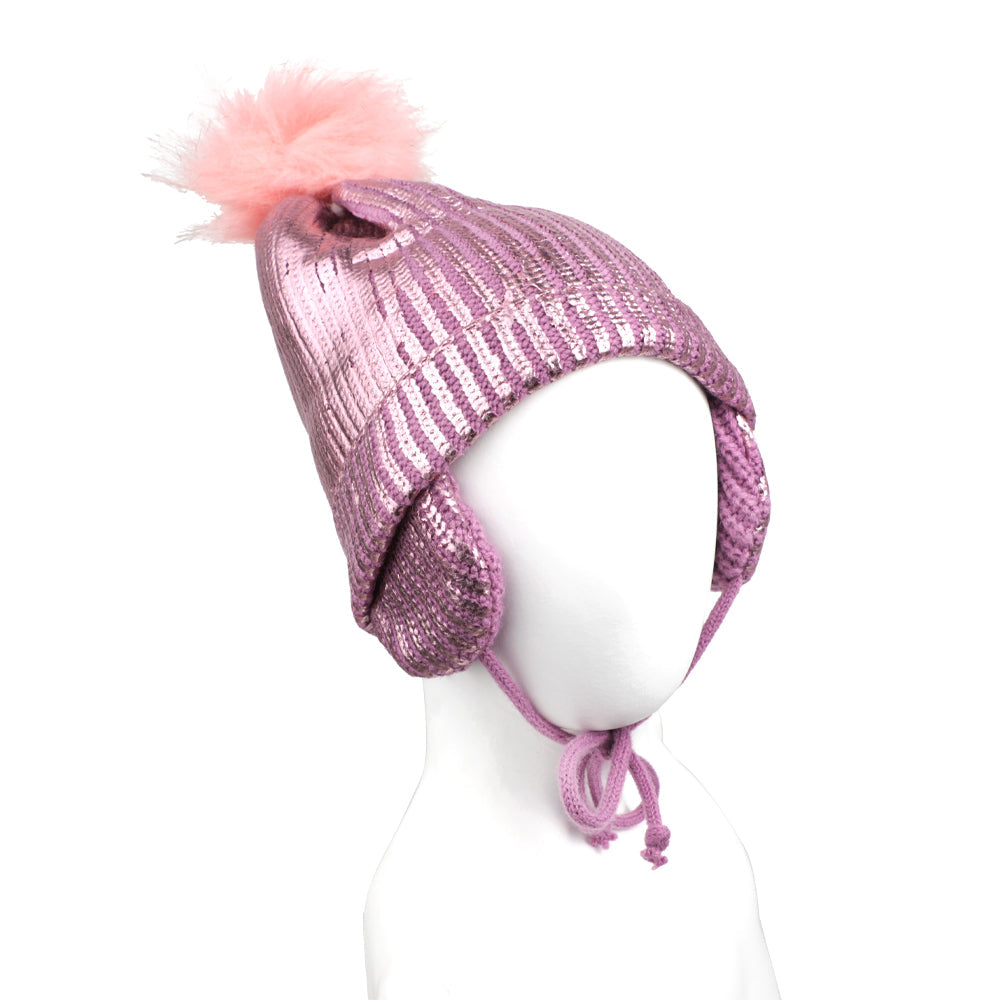 Gorro Pompón Orejitas INFANTI Talla 2-3 Años, Rosado