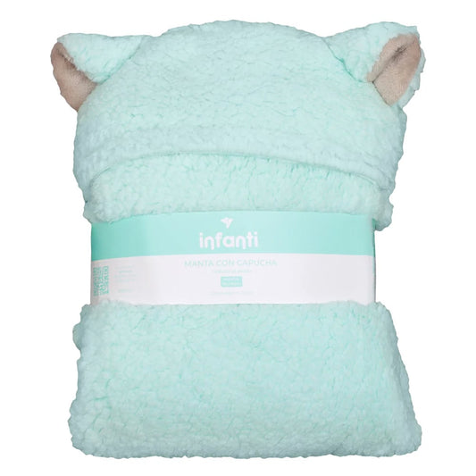 Frazada Poncho Sherpa Menta INFANTI