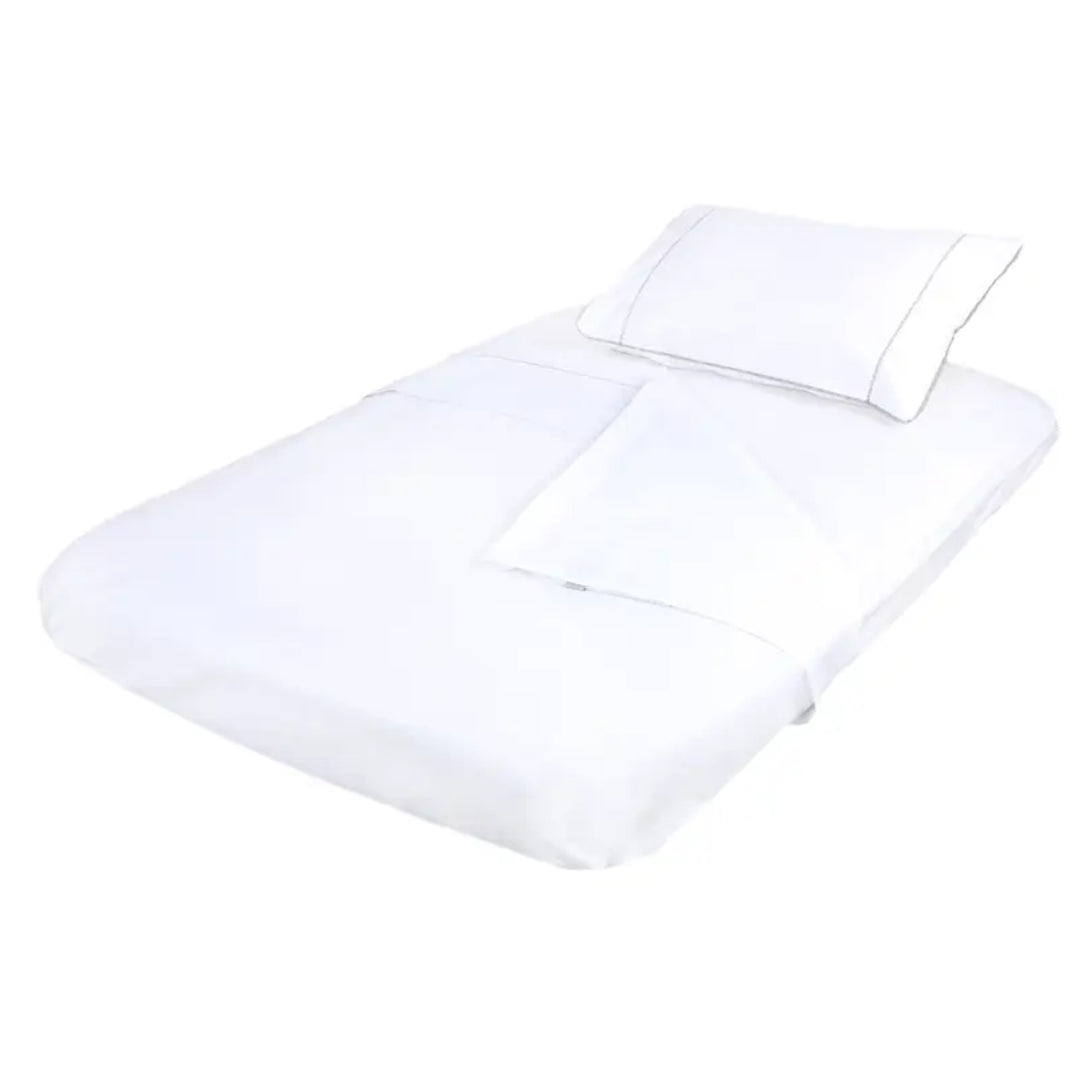 Juego de Sábanas Lisas Blancas Playard más Funda INFANTI