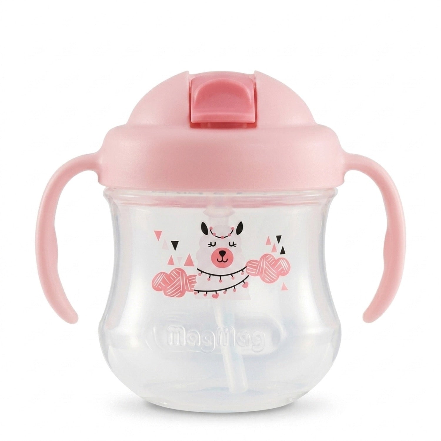 Vaso Pigeon MagMag rosado con tapa cerrada antiderrame
