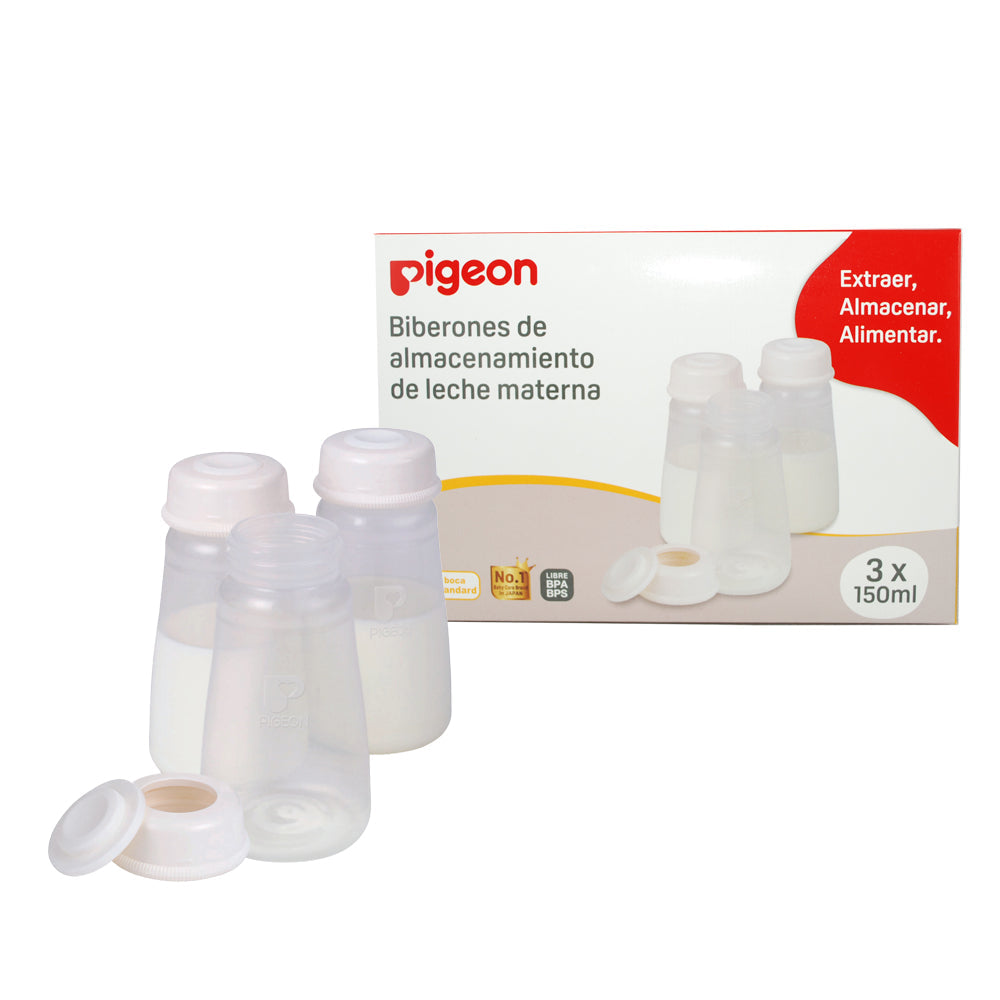 Pack Mamaderas de Almacenamiento PIGEON Boca Standard 3 Un. x 150ml