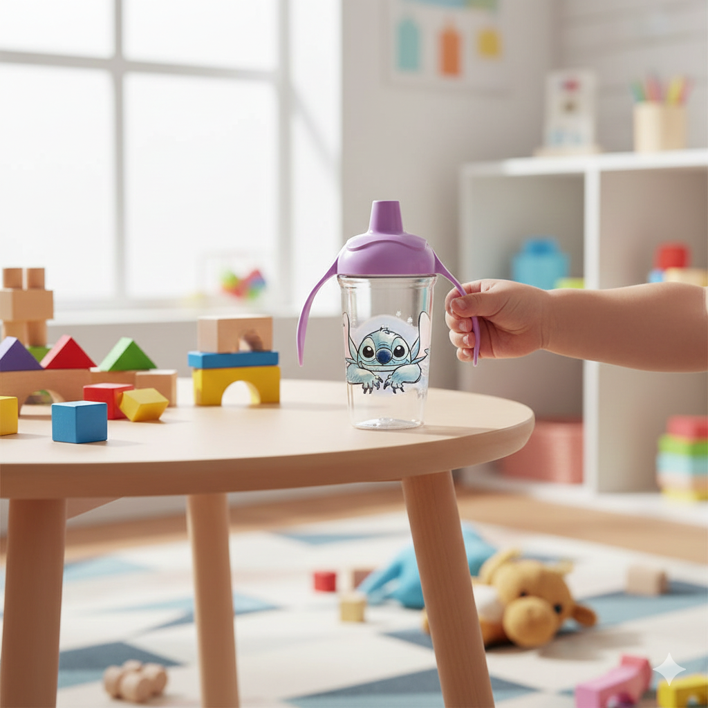 Vaso de Entrenamiento con Asas y Boquilla rígida DISNEY 295ml Stitch 10m+