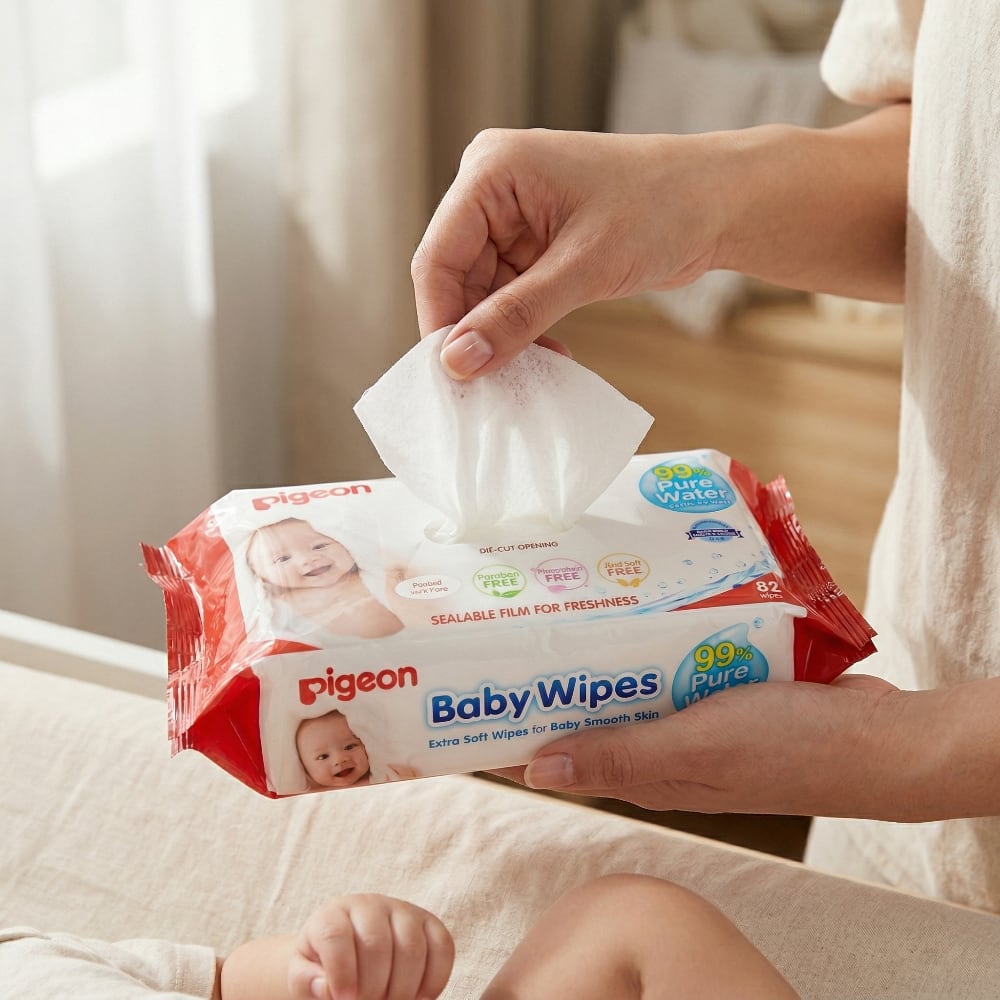Toallitas Húmedas PIGEON Baby Wipes 99% Pure Water, 82 Un.