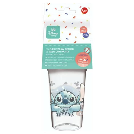 Vaso con Bombilla Flexible 295ml Stitch DISNEY 18-24m+