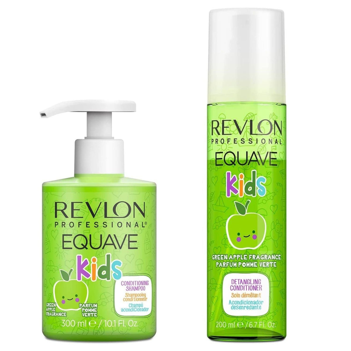 Acondicionador desenredante y shampoo Equave Kids manzana verde