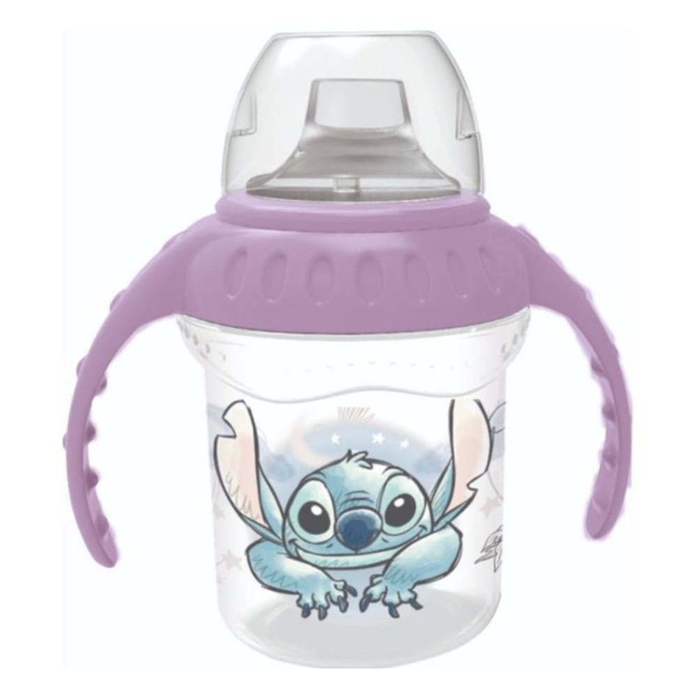 Vaso de Entrenamiento con Asas y Boquilla de Silicona 250ml Stitch DISNEY 10m+