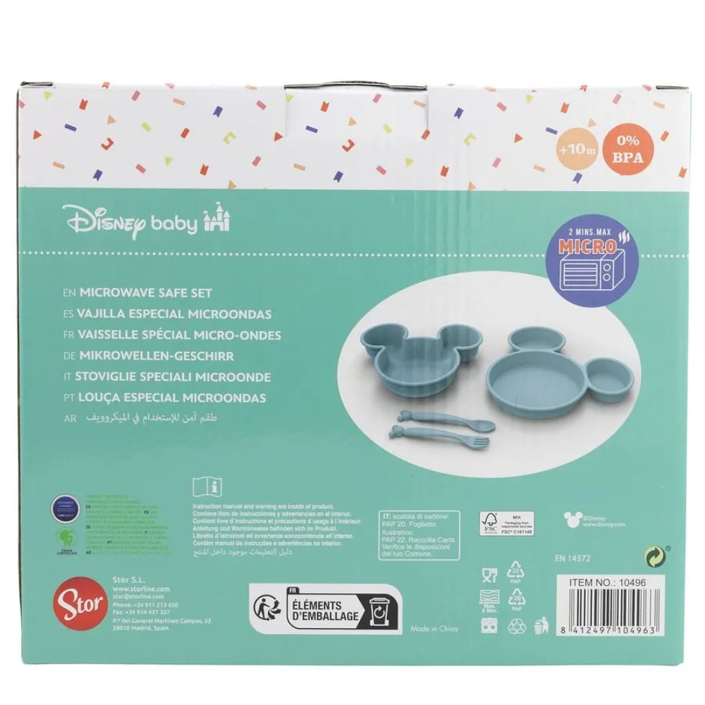 Set de Alimentación 4 Piezas Mickey y Minnie