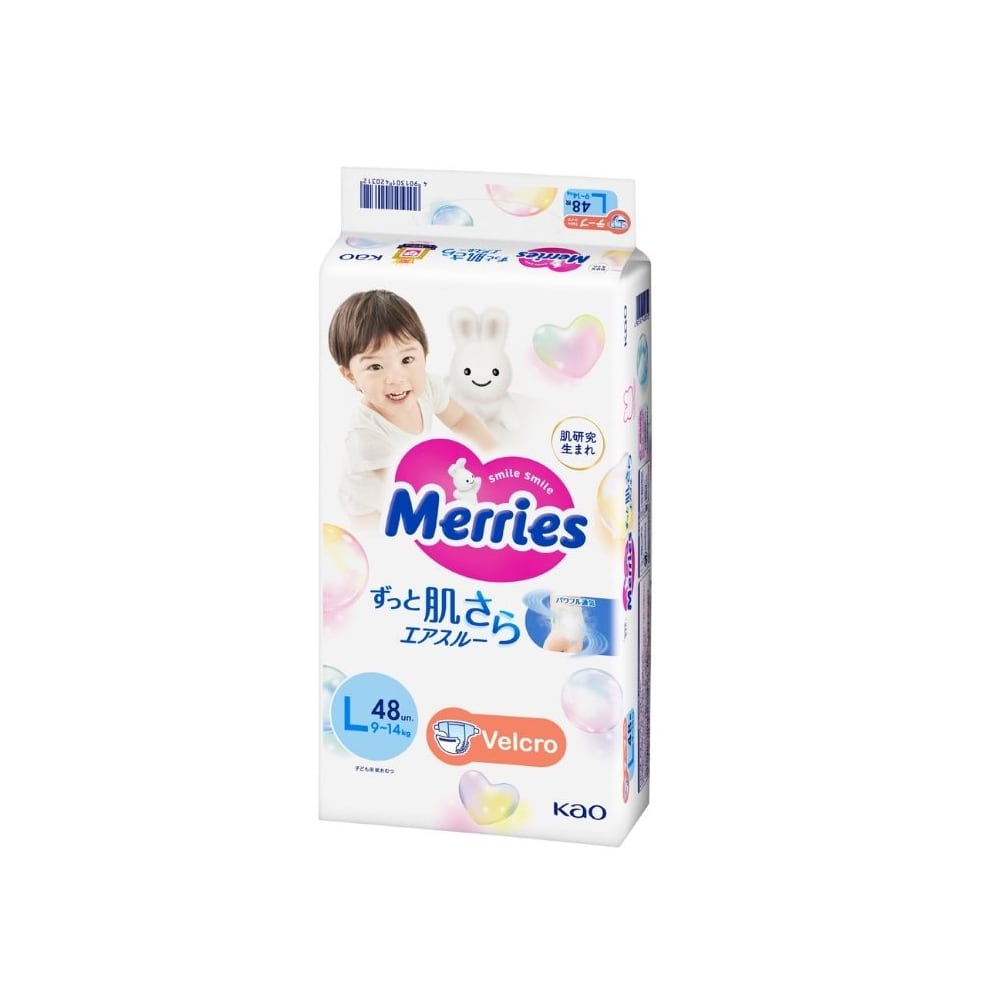 Pañales Velcro Merries Talla L - 48 Unidades