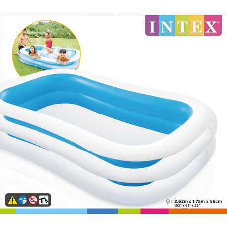 Piscina Familiar Inflable Rectangular INTEX, 262 x 175 x 56 cm, 770L