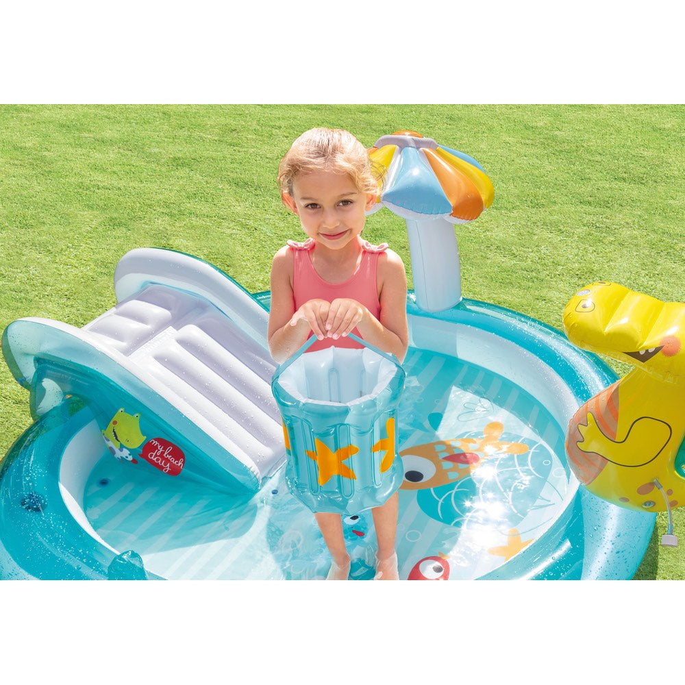 Piscina Centro de Juegos Gator INTEX con Tobogan y Pulverizador