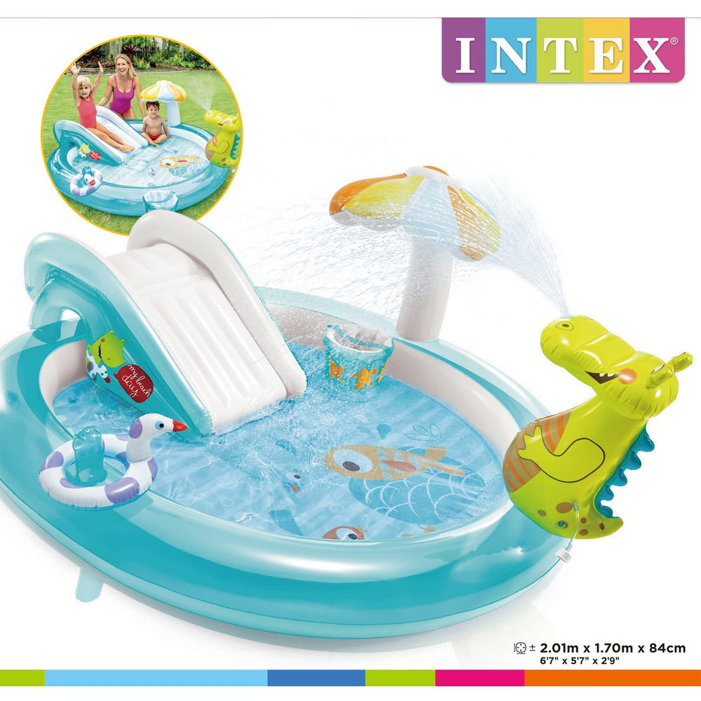 Piscina Centro de Juegos Gator INTEX con Tobogan y Pulverizador