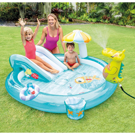 Piscina Centro de Juegos Gator INTEX con Tobogan y Pulverizador