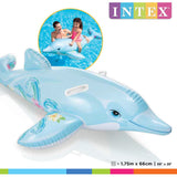 Flotador Delfin Inflable Montable con Asas INTEX 175 x 66 cm.