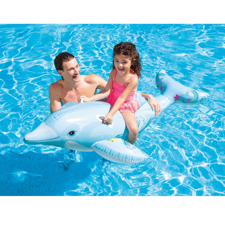 Flotador Delfin Inflable Montable con Asas INTEX 175 x 66 cm.