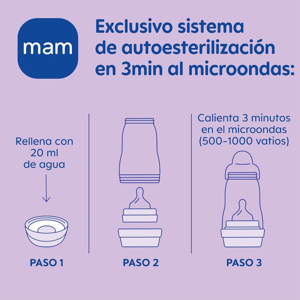 Set Recién Nacido 2 Mamaderas más Chupete MAM Easy Start