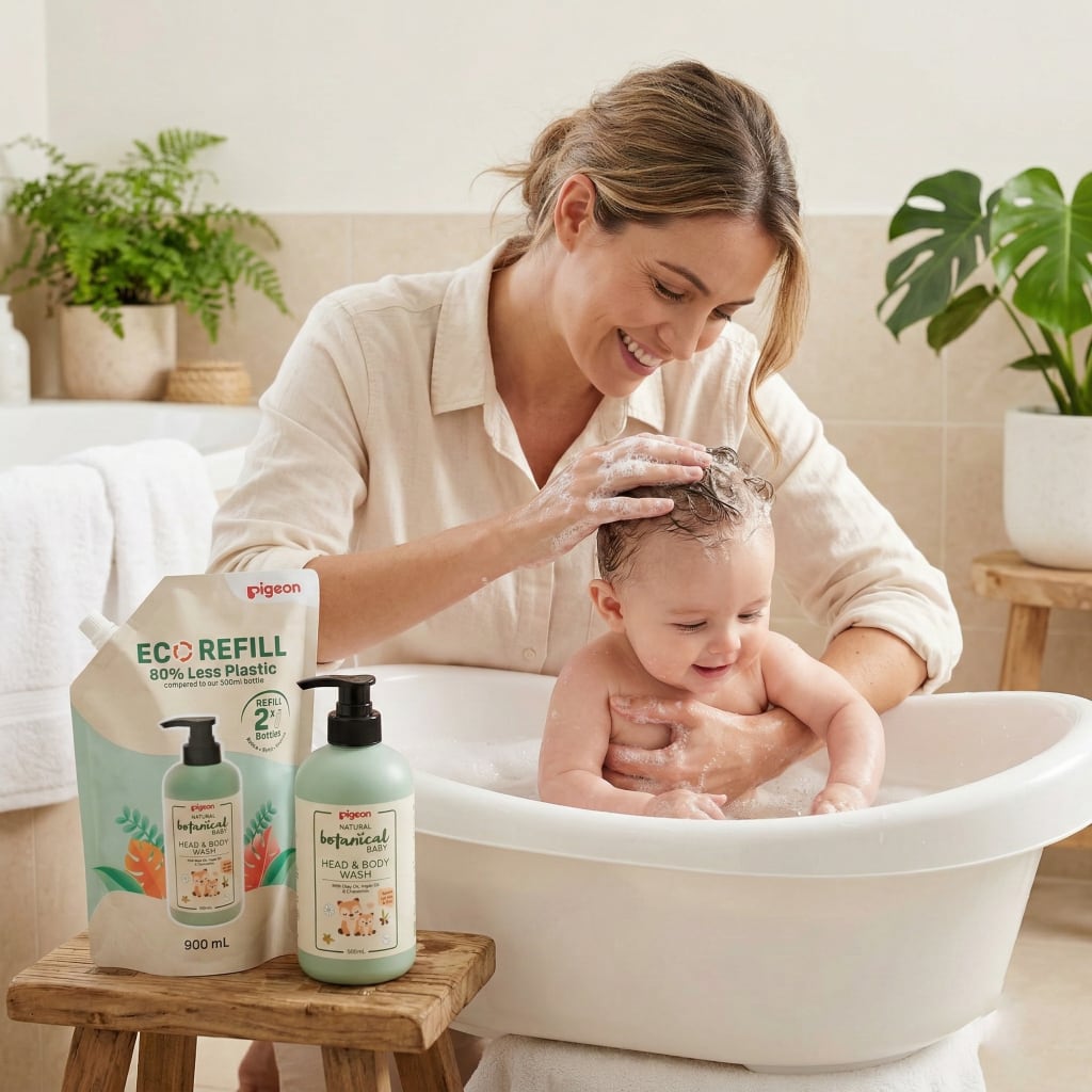 Shampoo y Gel Corporal Botanical PIGEON Recarga 900 ml