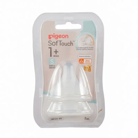 Tetina Boca Ancha SofTouch PIGEON S 1 meses+, 2 Unidades