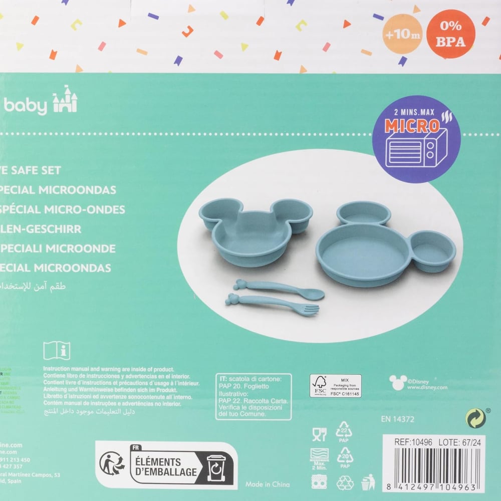 Set de Alimentación 4 Piezas Mickey y Minnie