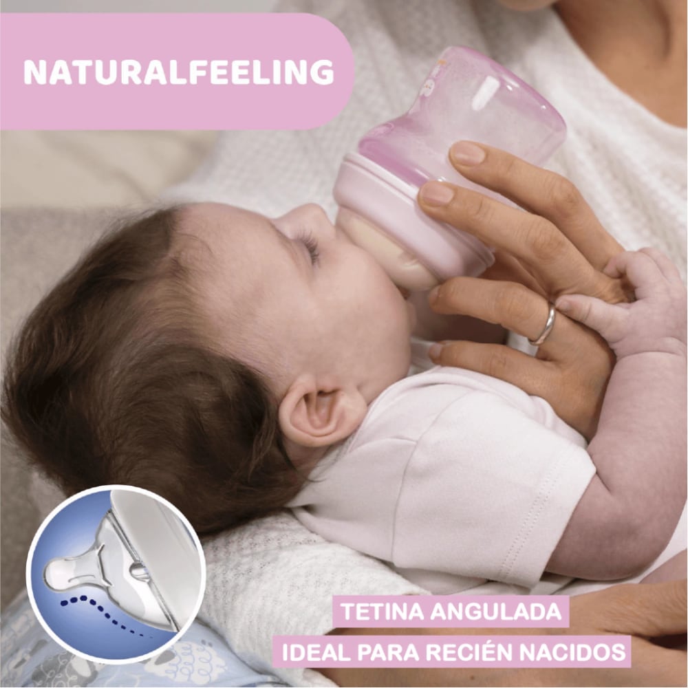 Mamadera Natural CHICCO Feeling Vidrio 150ml 0m+