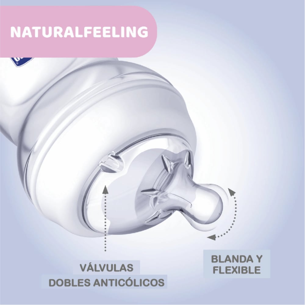 Mamadera Natural CHICCO Feeling Vidrio 150ml 0m+