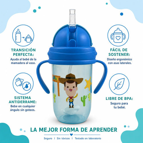 Vaso Antiderrame Toy Story Sipper Cup Con Bombilla 270ml +6m