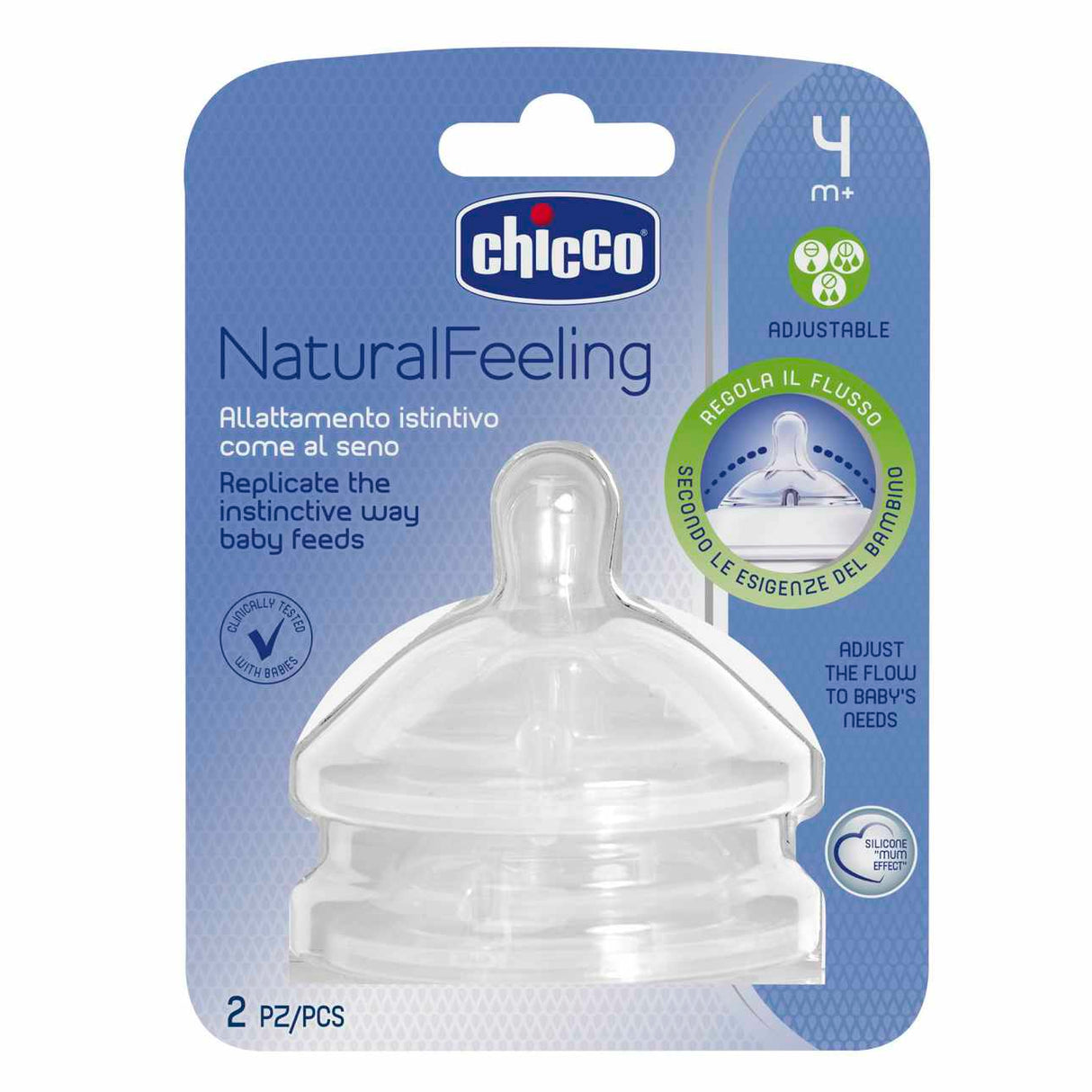 2 Tetinas Repuesto CHICCO Flujo Ajustable 4m+