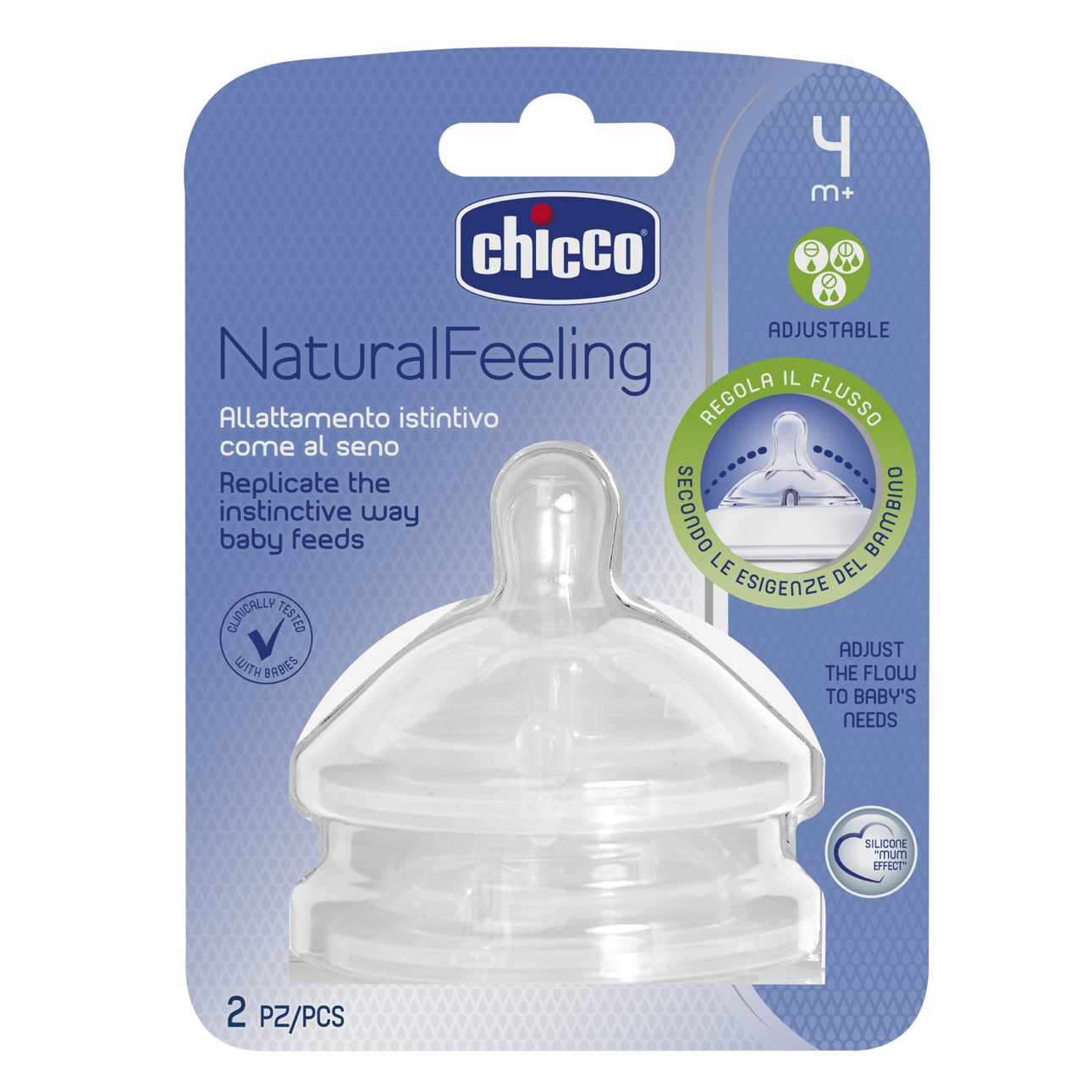 2 Tetinas Repuesto CHICCO Flujo Ajustable 4m+