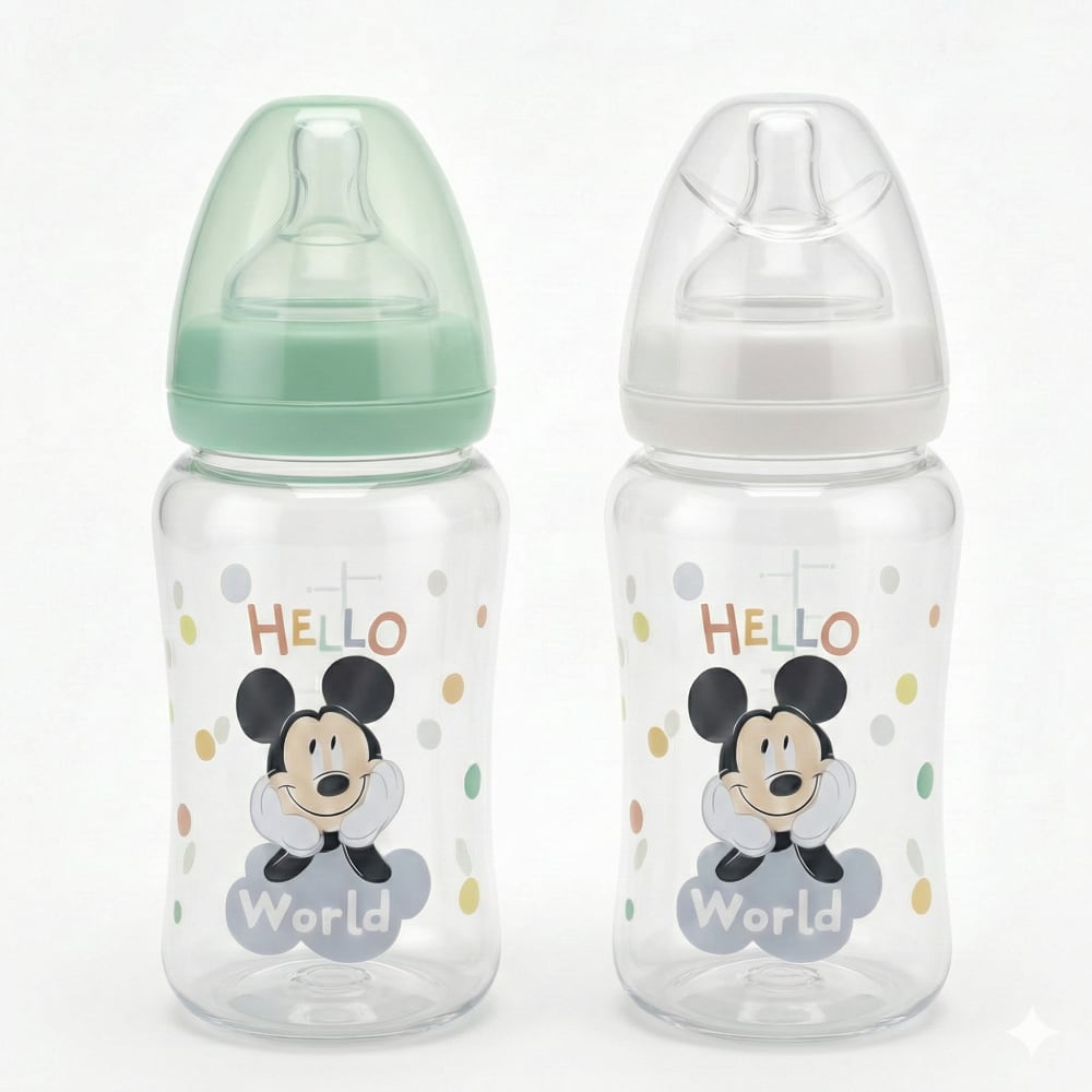 Set 2 Mamaderas Boca Ancha Disney 240ml 0M+