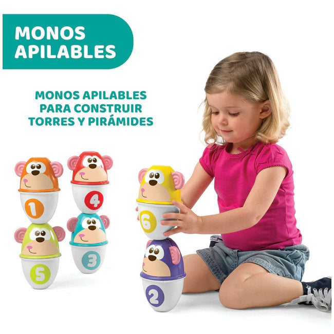 Juguete Bolos Apilables CHICCO Funny Monkey