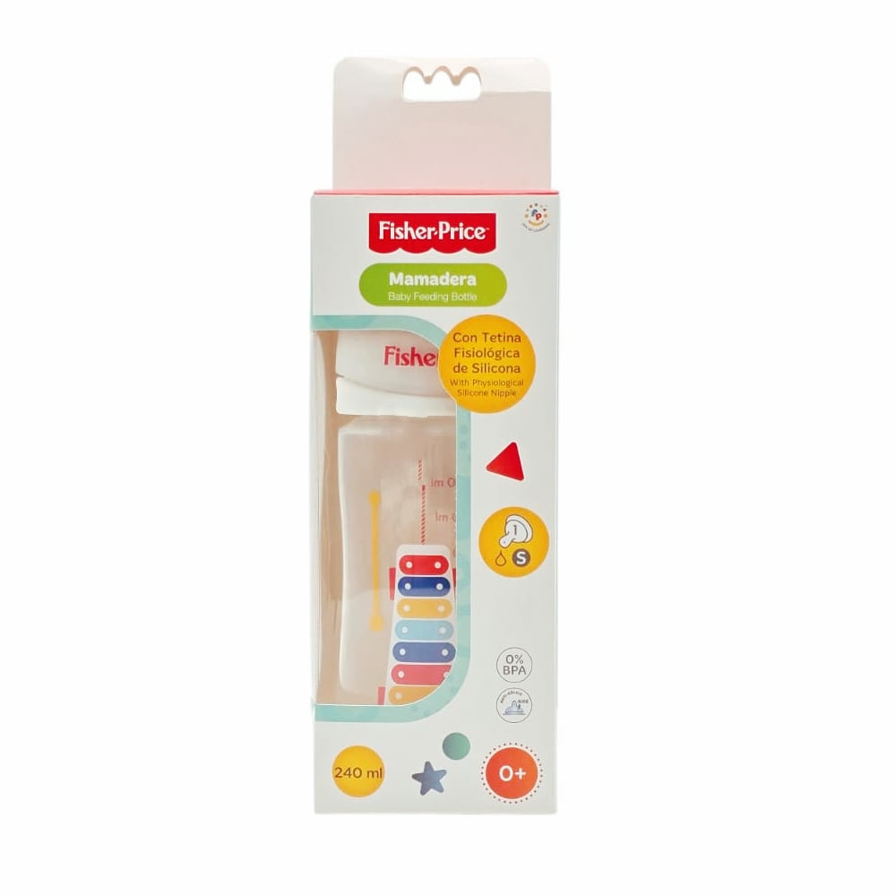 Mamadera Boca Ancha FISHER PRICE 240 ml 0 meses +
