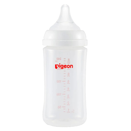 Mamadera Boca Ancha SofTouch PIGEON PP 240ml, 3 meses+