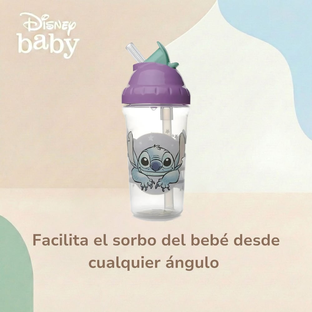 Vaso con Bombilla Flexible 295ml Stitch DISNEY 18-24m+