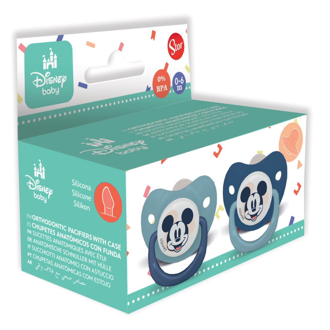 2 chupetes de Entretencion silicona DISNEY  0m+