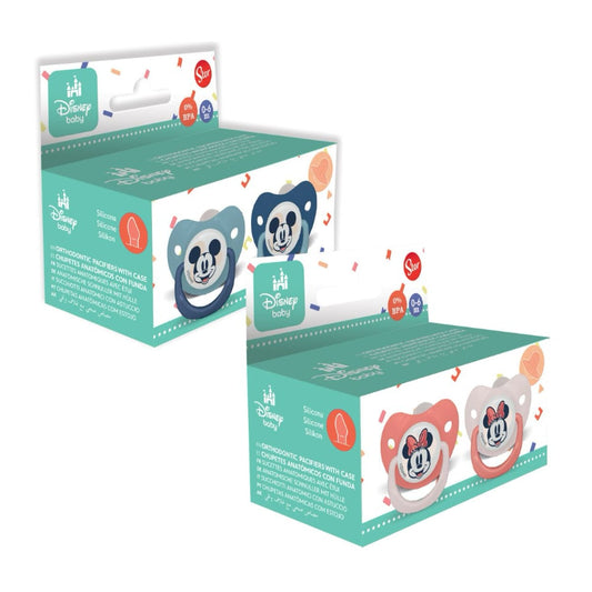2 chupetes de entretencion Silicona DISNEY 6m+