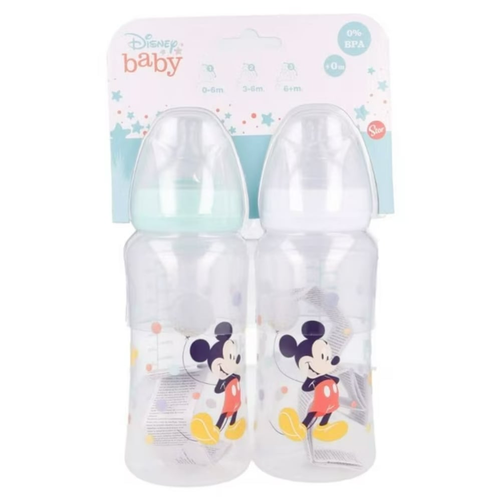 Set de 2 Mamaderas Boca Ancha 350ml DISNEY 0M+
