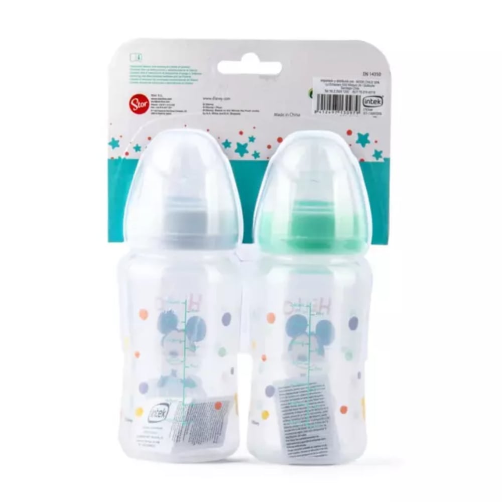 Set de 2 Mamaderas Boca Ancha 350ml DISNEY 0M+