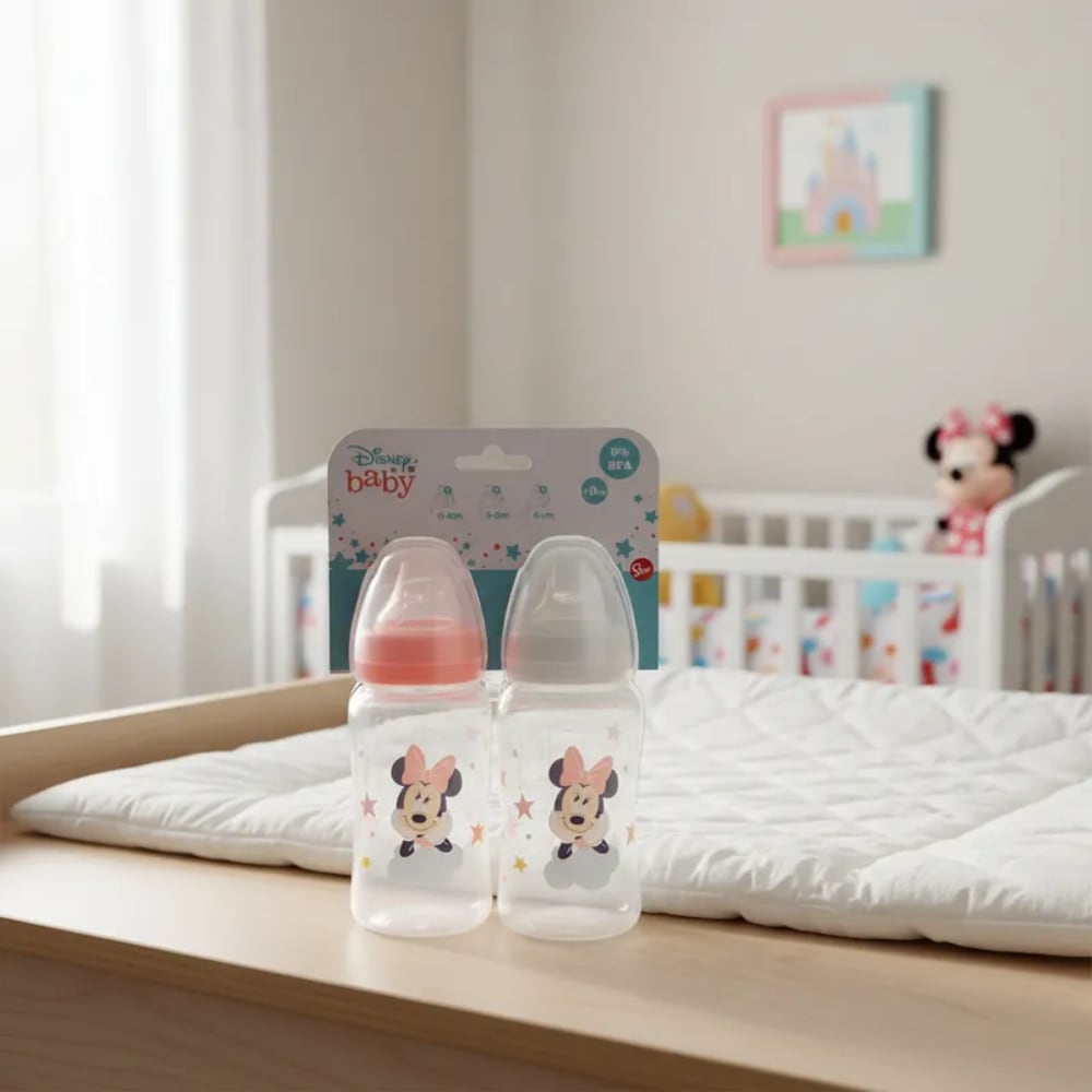 Set 2 Mamaderas Boca Ancha Disney 240ml 0M+
