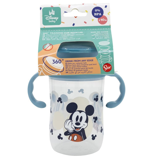 Vaso Antiderrame y Entrenamiento  360° con Tapa y  Asas 395ml, 12m+