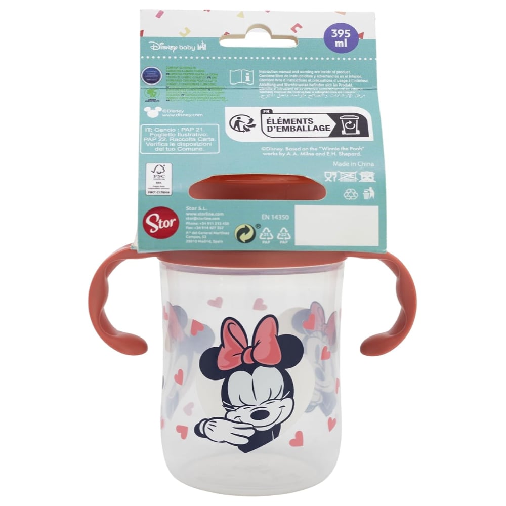 Vaso Antiderrame y Entrenamiento  360° con Tapa y  Asas 395ml, 12m+