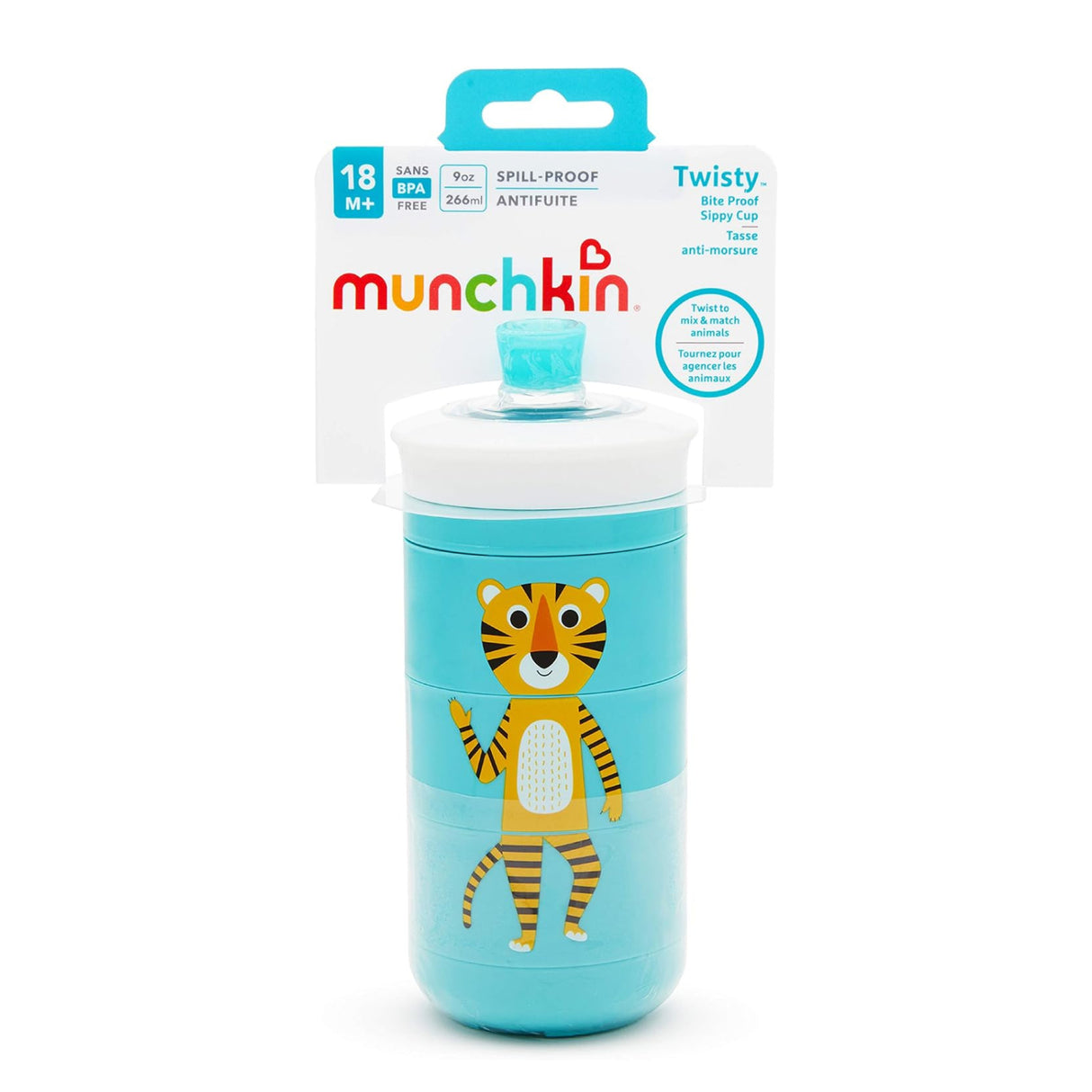 Vaso Antiderrame Twisty MUNCHKIN Animales Divertidos, 266 ml