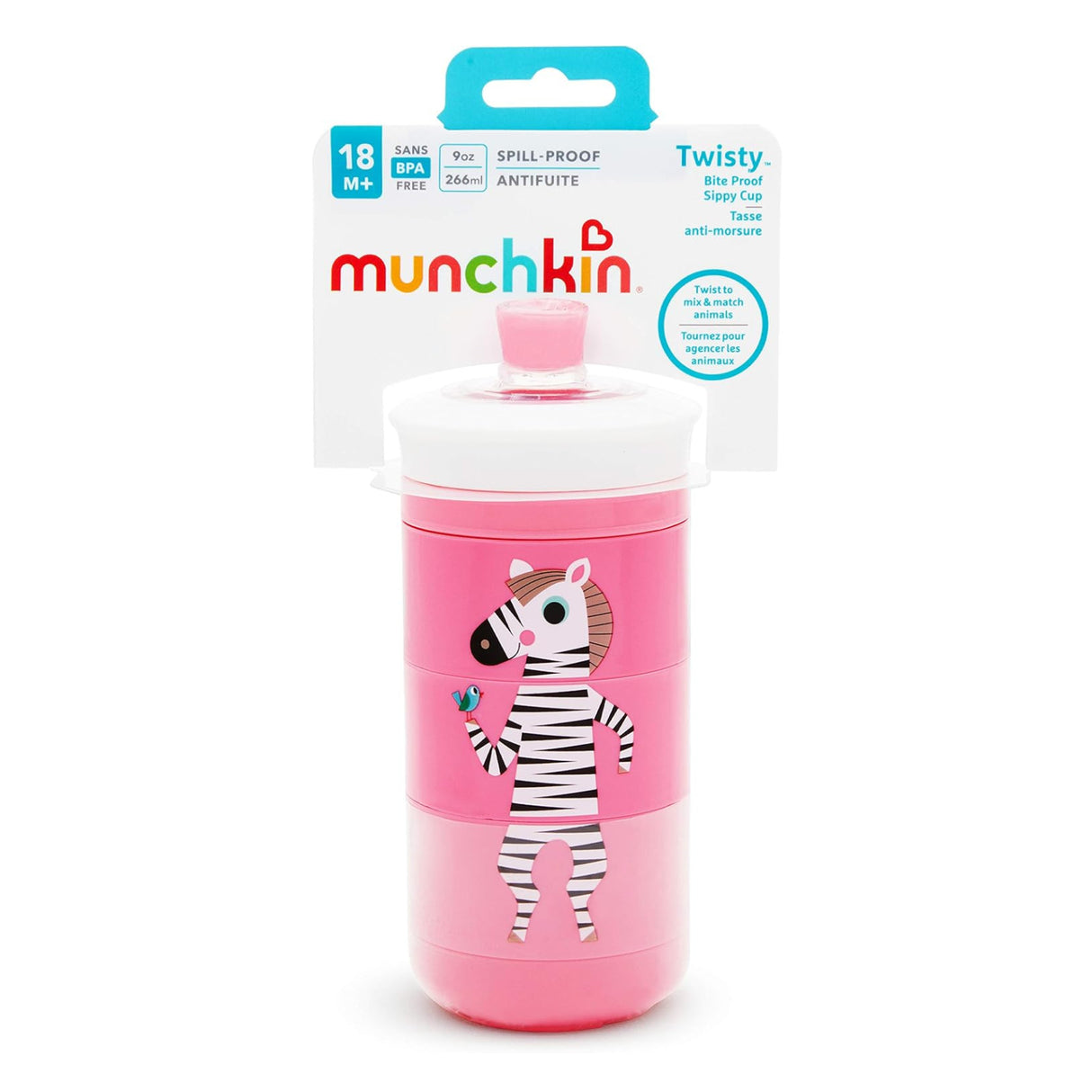 Vaso Antiderrame Twisty MUNCHKIN Animales Divertidos, 266 ml