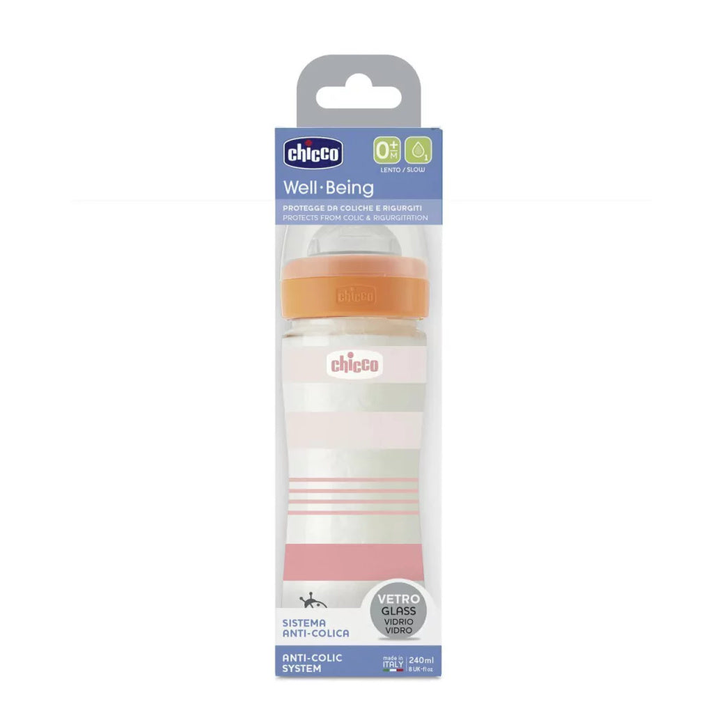 Mamadera de Vidrio CHICCO Well-Being 240 ml