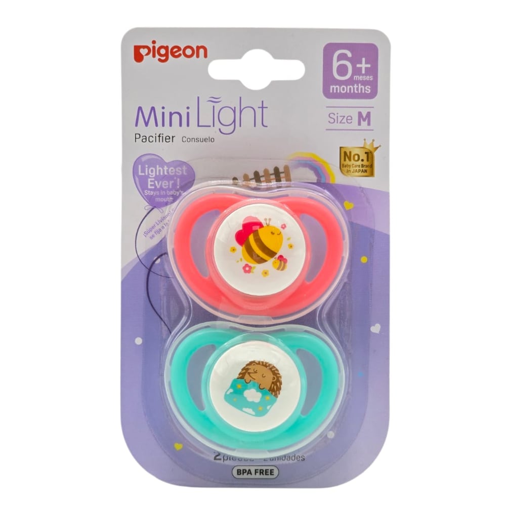 Pack 2 Chupetes Odontológico PIGEON Mini Light Talla M 6+