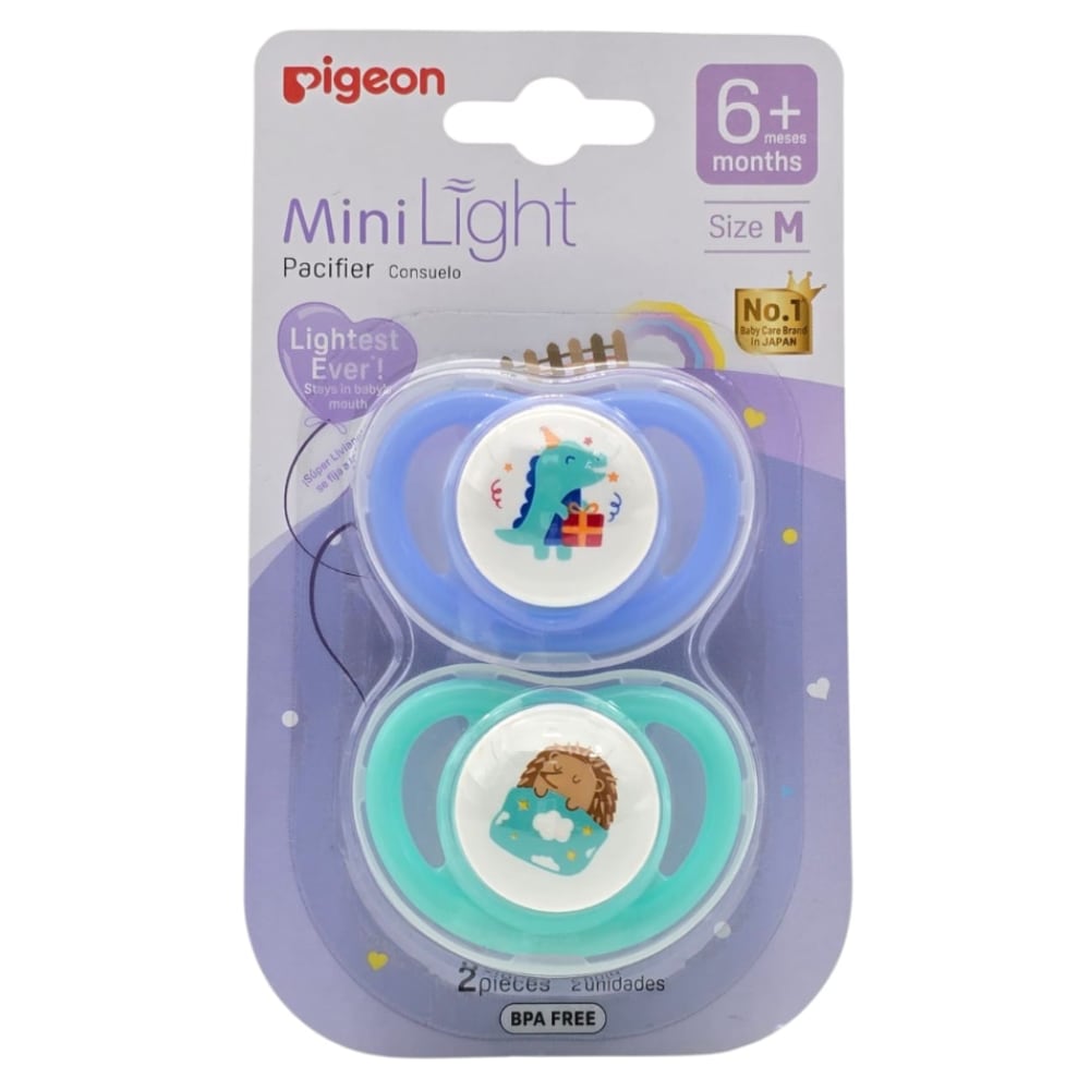 Pack 2 Chupetes Odontológico PIGEON Mini Light Talla M 6+
