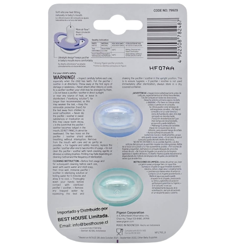 Chupete Odontológico PIGEON Mini Light Talla L 12m+