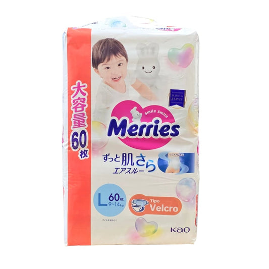 Pañales Velcro Merries Talla L -x 60 Unidades
