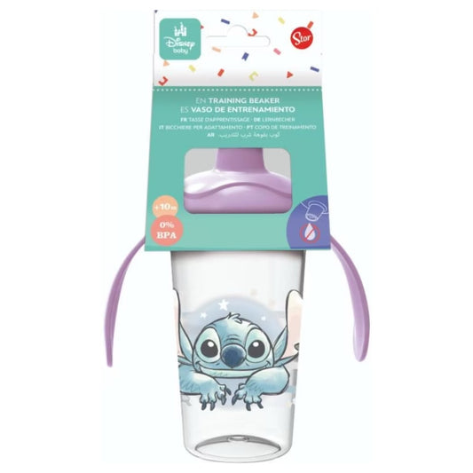 Vaso de Entrenamiento con Asas y Boquilla rígida DISNEY 295ml Stitch 10m+